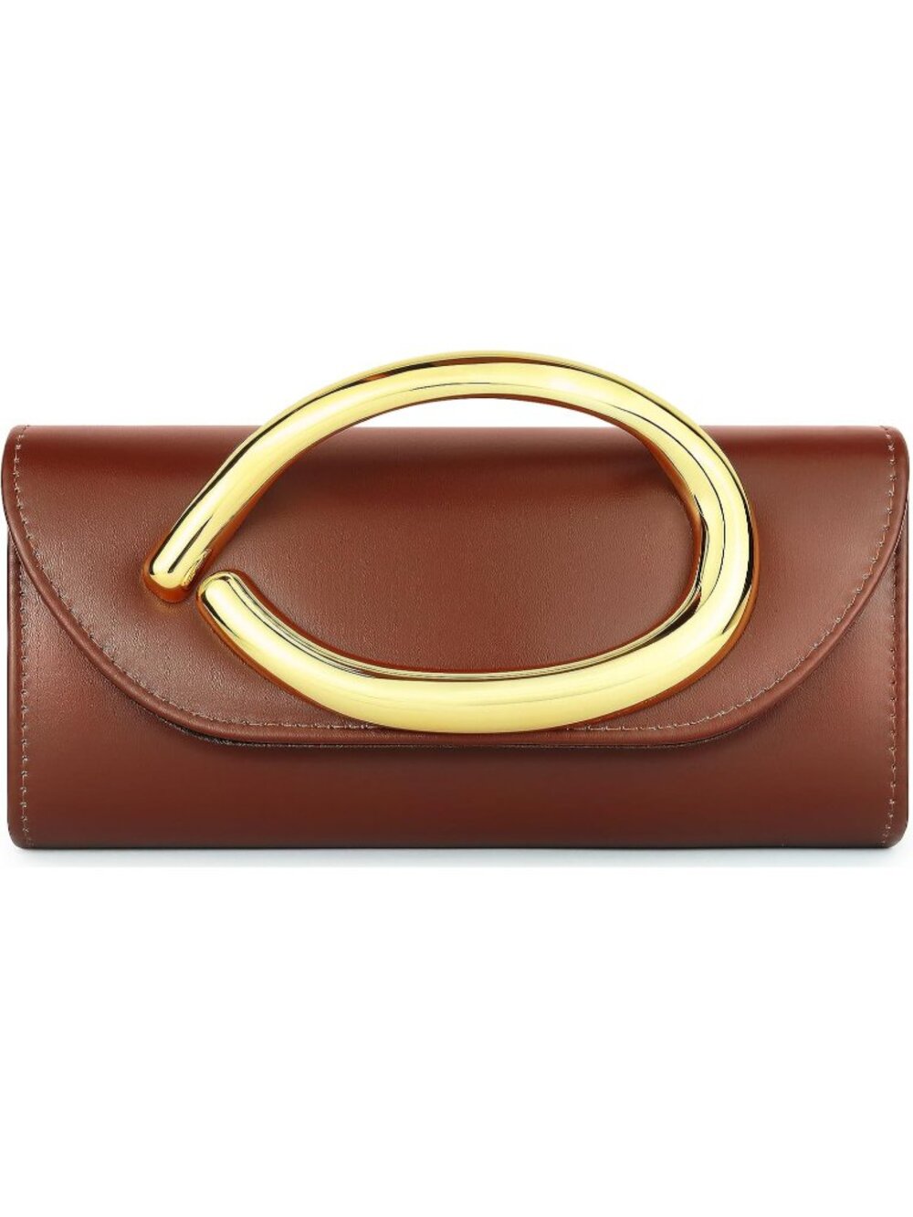 〽️Women's Coffee Chain Vegan Gold Handle Evening Clutch Purse Wedding Handbags